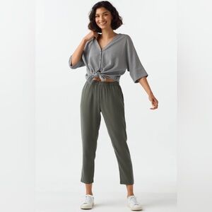 VETTA Tencel Tapered Pant in Olive - Discontinued